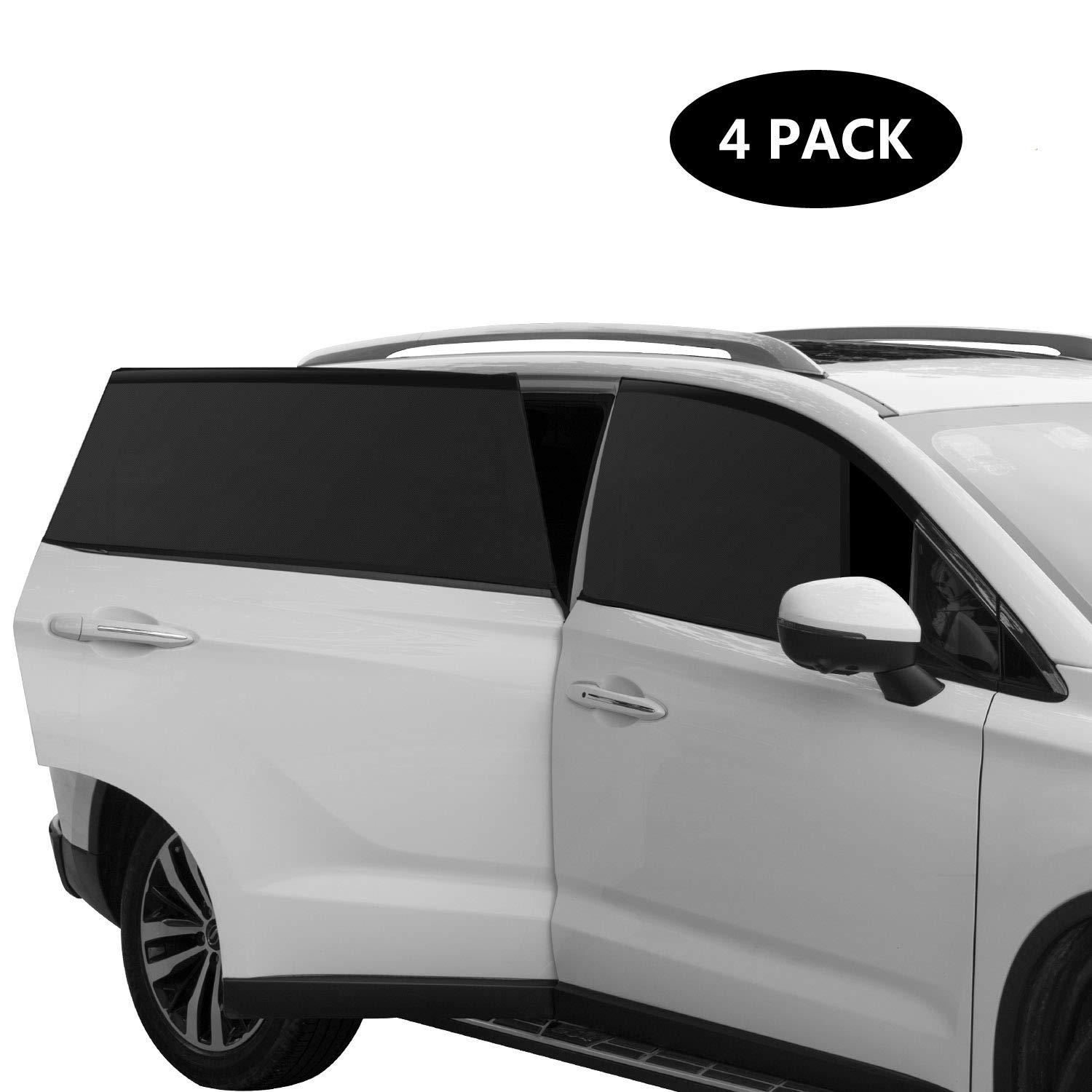 Car Window Shades for Side Window, Breathable Mesh Sun Shield with UV Rays Protection Mosquito Prevention Fit for Cars, Trucks and SUVs