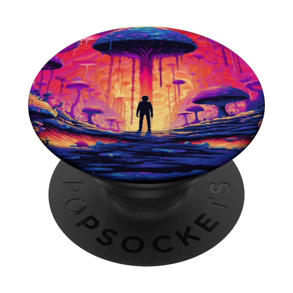 Futuristic Alien Mushroom Ufo Abduction PopSockets Swappable PopGrip