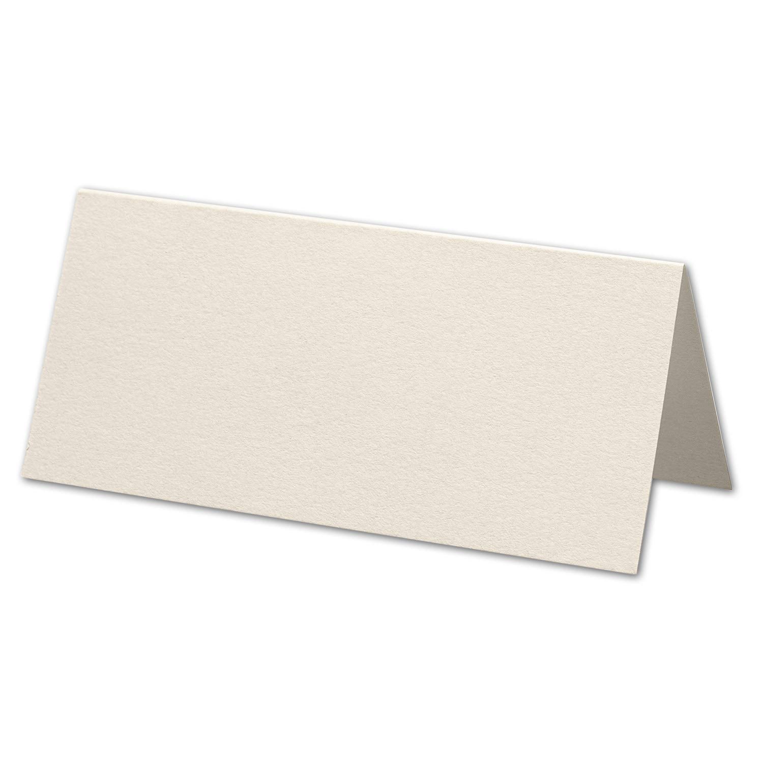 ARTOZ 25x place cards ivory (cream) 45 x 100 mm blank place cards folding cards for festive table table decoration 220 g/m² ribbed