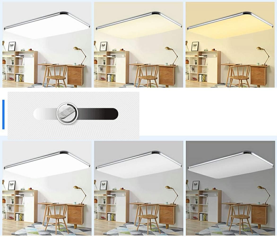 Viugreum 96W 36" Modern Dimmable LED Ceiling Light Flush Mount, Ultra-Thin Square LED Ceiling Lamp Fixtures with Remote Control for Bedroom/Kitchen/Dining Room Lighting, Color Changeable - - 
