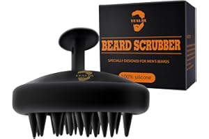 YEALIR Beard Brush for Men, Silicone Beard Scrubber, Deep Cleans, Hair & Beard Exfoliator Helping Beard Shampoo Better Clean the Beard, Good Helper for Beard Oil - Eco & Reusable