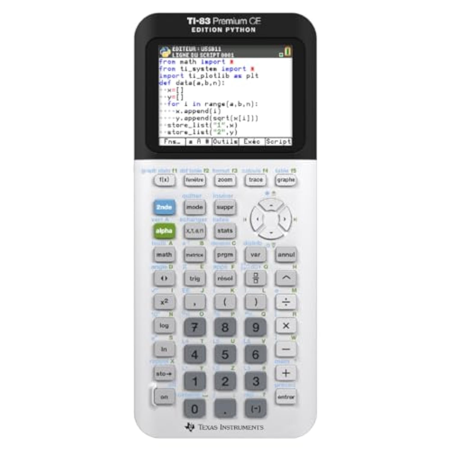 TEXAS INSTRUMENTS TI-83 Premium CE Edition Python – Graphing Calculator – Exam Mode