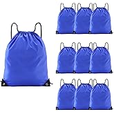 Haokuaile Drawstring Backpacks, 10 Pack — Lightweight Drawstring Bags for Gym, Daily Use & Travel (10, Blue)