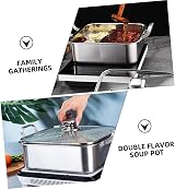 COLLBATH 26cm 304 Stainless Steel Double Handle Hot Pot w/ Divider Dual Flavor view 8