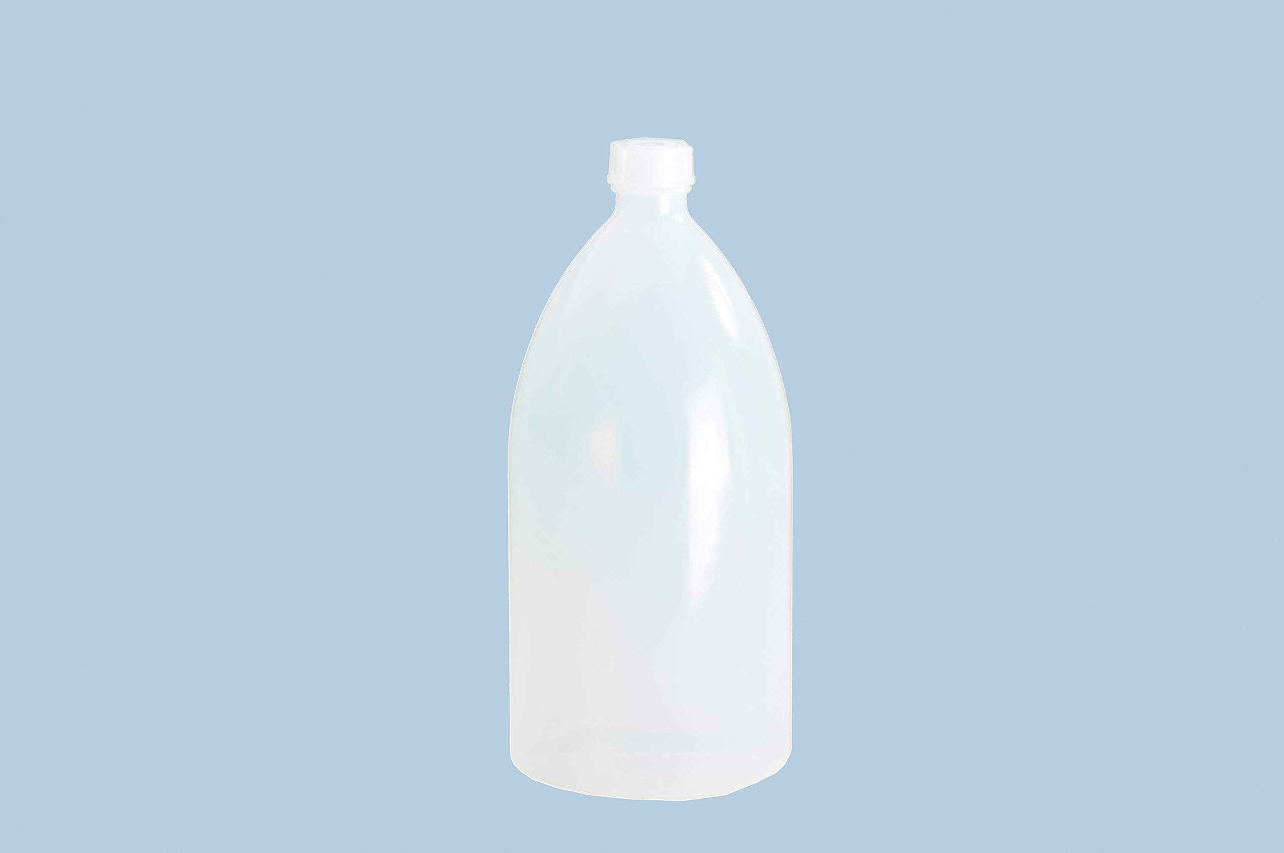 hünersdorff Plastic Bottles for Filling with Screw Cap Made of LD-PE (Shatterproof and Food Safe), 3000 ml, Transparent, Natural