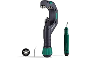XUNTUI Large Copper Pipe Cutter Tool Set 1/4"-2 3/4" OD, Tube Cutter for Copper,Brass,Aluminum&Stainless Steel, HVAC Metal Tubing cutter Tool with Deburring Tools&Extra Blades