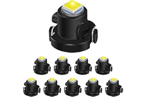 GENERIC XFLHEHD 10 PCS T3 Neo Wedge Led Bulbs White 8mm 3030 Chip T3 Led Bulbs Base Car Dash Instrument Cluster Replacement HVAC AC Heater Climate Control Bulb Lamps Switch Interior Light Replacement