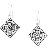 Jewelry Trends Sterling Silver Celtic Vision Knot Dangle Earrings