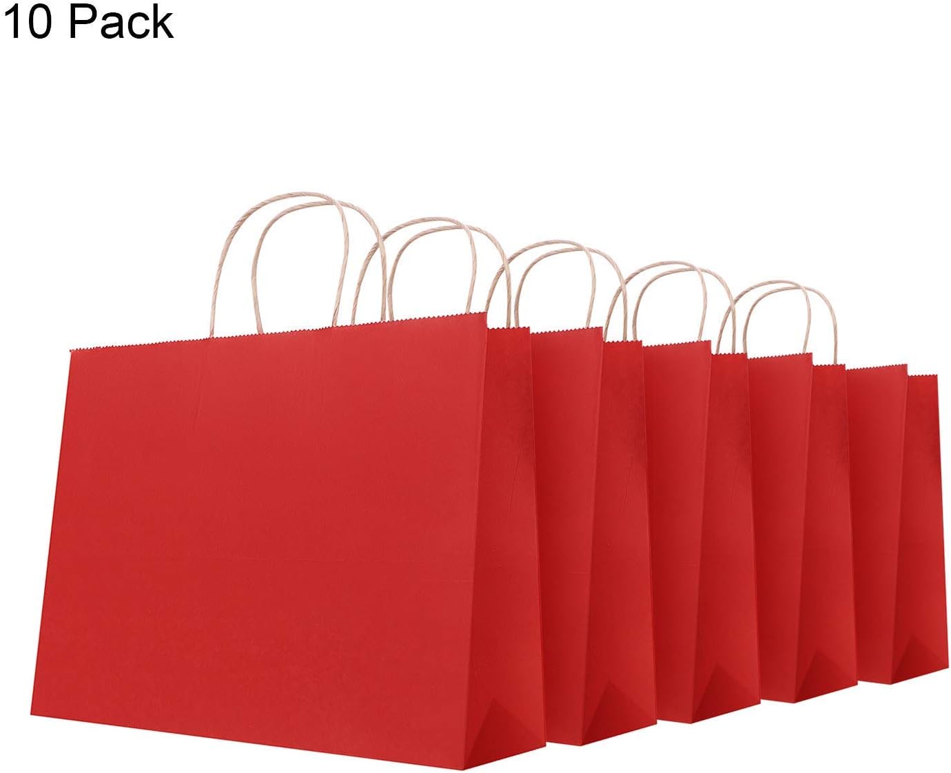 10pcs Kraft Paper Gift Bags Hen Party Bags Bride Gift Birthday Bag with Braided Handle Recyclable Shopping Tote Bag for Birthday Wedding Baby Shower Christmas Party Supplies Tote Bag - Image 3