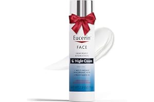 Eucerin Face Immersive Hydration Night Cream with Hyaluronic Acid and Provitamin B5, Face Moisturizer Smooths Fines Lines and Wrinkles, Holiday Gifts for Self Care, 2.5 Oz Bottle