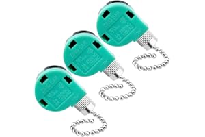 Topbuti 3 Pack Ceiling Fan Switch 3 Speed 4 Wire Zing Ear ZE-268S6 Fan Pull Chain Switch Replacement Speed Control for Ceilin