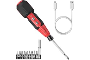 AMIR Cordless Power Screwdriver, Rechargeable Electric Screwdriver Sets, Portable Automatic Home Repair Tool Kit, Motorized Screwdriver with USB Cable and LED Lights