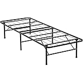 FDW Twin Bed Mattress Foundation Box Spring Replacement Heavy Duty Steel Slat Easy Assembly Noise-Free Twin Bed Frame Metal Platform Bed Frame,Black