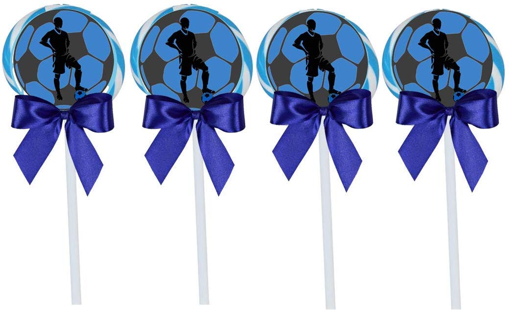irpot 10 Spiral Lollipops 30 gr + 10 Nameplates/Toppers for Black Blue themed Party