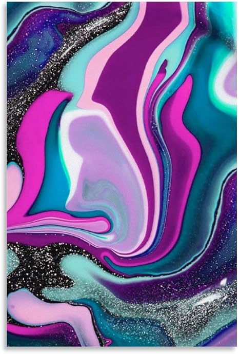 Póster decorativo de GUOTING en color morado y aguamarina con diseño de