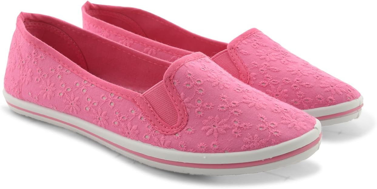ladies slip on plimsolls