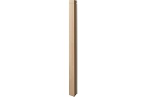 Ascension Stair Parts 300N Square Euro Beech Staircase Newel Post, 3' x 48', Premium Hardwood, Modern Routed & Notched Top, Indoor Use