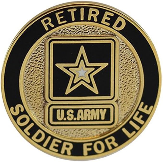 Soldier For Life Army Retired Lapel Pin Clothing