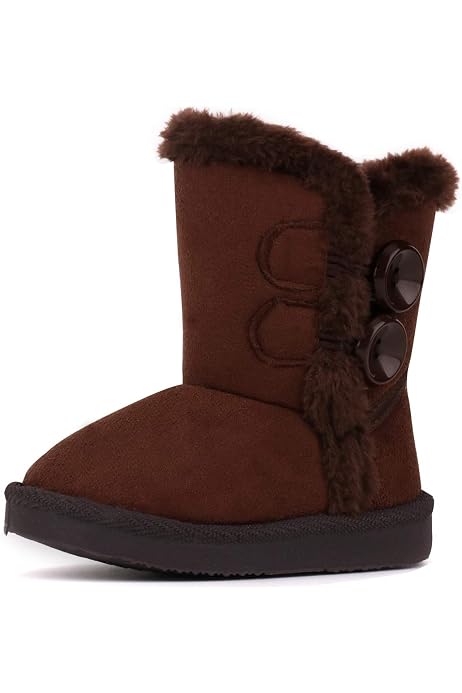 LONSOEN Kids Snow Boots for Boys Girls 