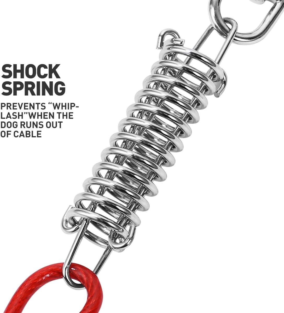 Dog Tie Out Cable for Dogs, 20ft Pet Heavy TieOut Cable with Swivel