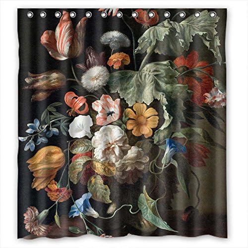 Width X Height / 72 X 72 Inches / W H 180 By 180 Cm Polyester Famous Classic Art Painting Flowers Blossoms Bath Curtains Fabric Is Fit For Father Boys Him Gf Bf. Anti Bacterial
