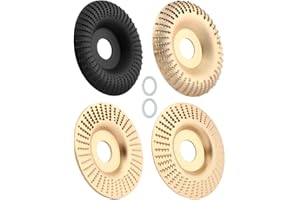 QWLWBU 4PCS Wood Carving Disc Set for 4" or 4 1/2" Angle Grinder with 5/8" Arbor Grinding Wheel Shaping Disc for Wood Cutting Wood Shaping Carving Disc Wood Shaping Tools(Color:Gold, Black)