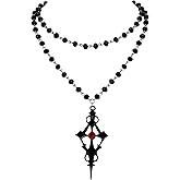 Sacina Gothic Black Cross Necklace, Layered Cross Necklace, Halloween Christmas New Year Jewelry Gift For Women