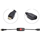 LoveRPi MicroUSB to MicroUSB Push On Off Power Switch with Red Status LED for Raspberry Pi
