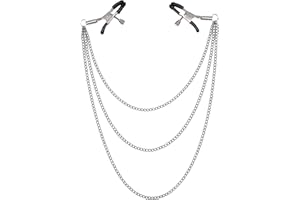 ZJFHTD Nipple Clamps Body Chain 3 Layers Adjustable Stainless Faux Body Piercing Jewelry Non-Piercing Body Clip for Women Men