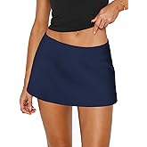 Pungdra Womens Micro Mini Skirt with Shorts Low Rise A-Line Skort for Women Formal Going Out Casual Athletic Tennis Outfits