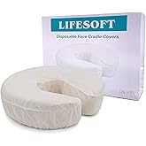 LIFESOFT Disposable Fitted Face Cradle Covers Silky Massage Headrest Covers Box of 100