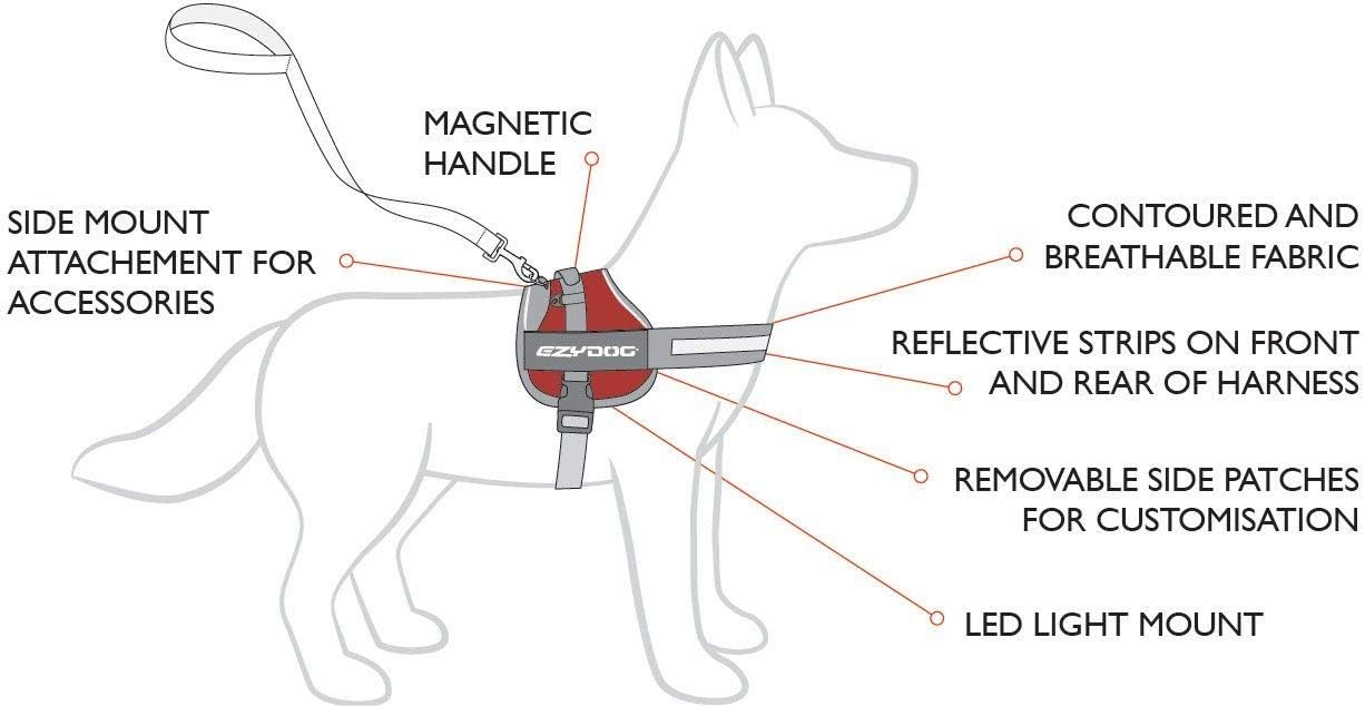 Ezydog Convert Harness, Extra Small, Burgundy, X-Small - Image 4