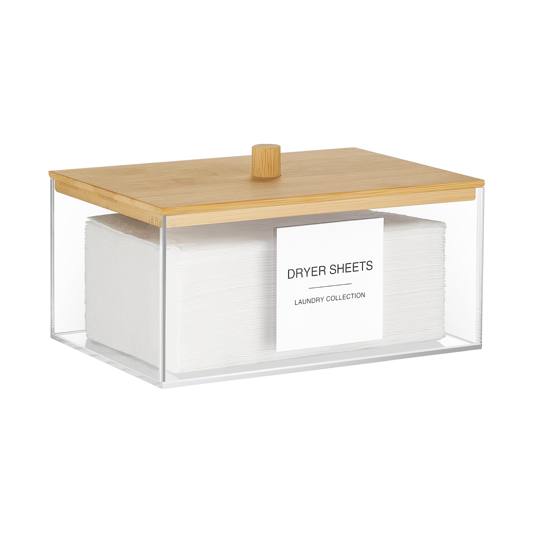 Photo 1 of ***MAJOR DAMAGE*** ***READ CLERK NOTES*** TIPGO Acrylic Dryer Sheet Holder with Lid, Clear Laundry Sheets Container with 27 Labels, Laundry Pods Storage for Laundry Room Organization