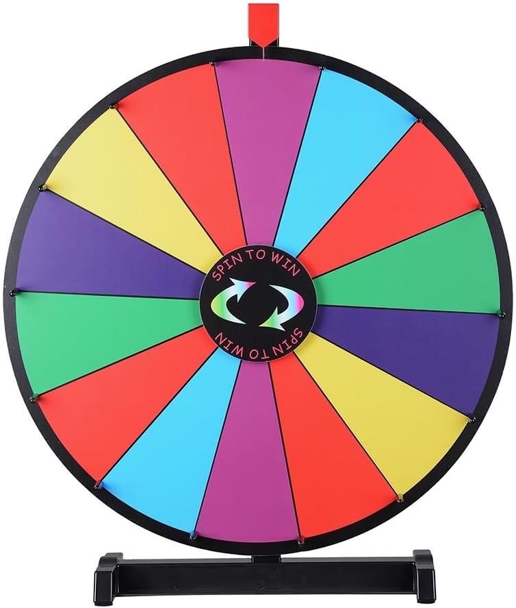 24" Tabletop Spinning Prize Wheel 16 Slots with Color Dry Erase