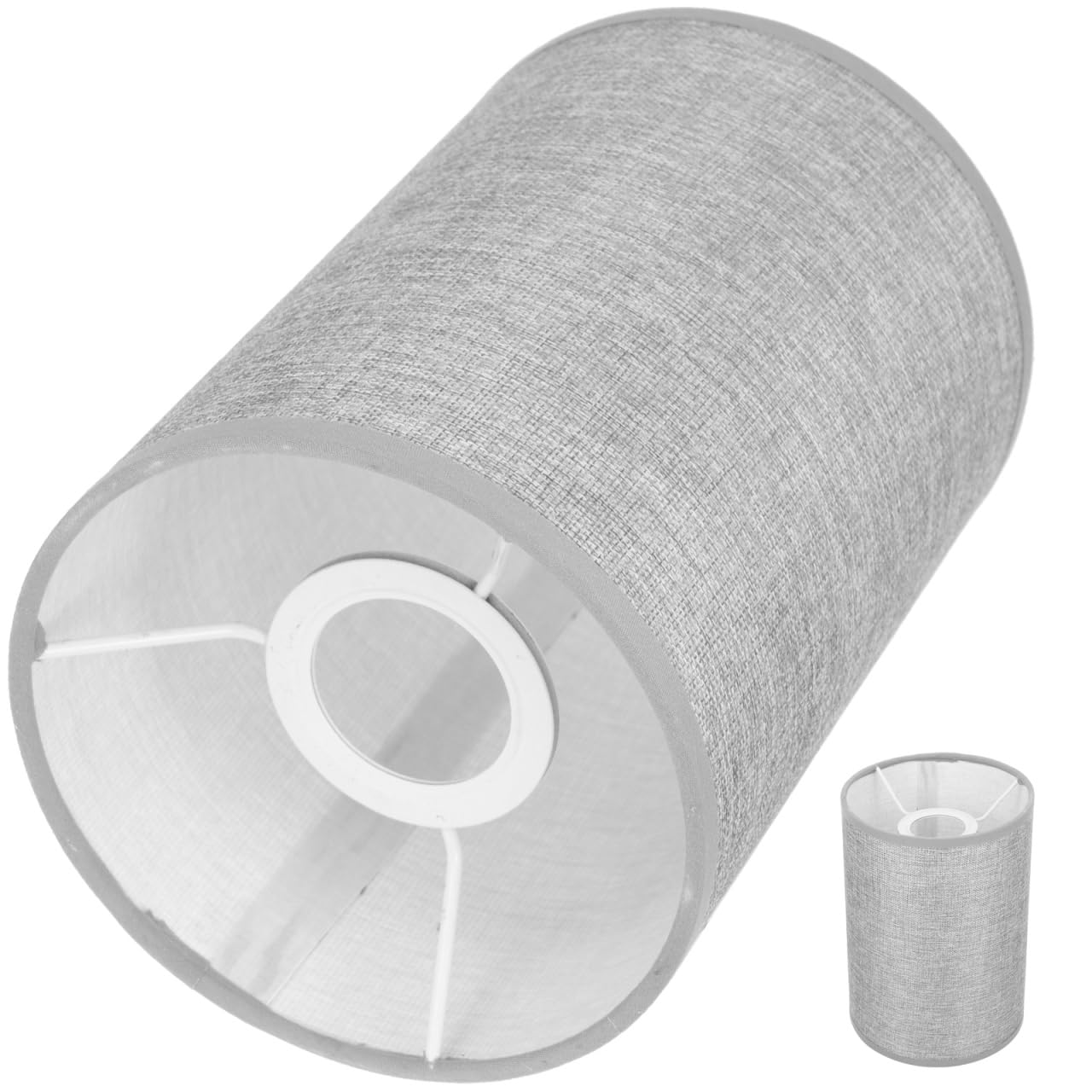 LIOOBO Lamp Shade Modern Lampshade: Modern Linen Fabric Drum Table Lamp Shade, Floor Chandelier for Home or Commercial Usage, Grey 14x14x20cm