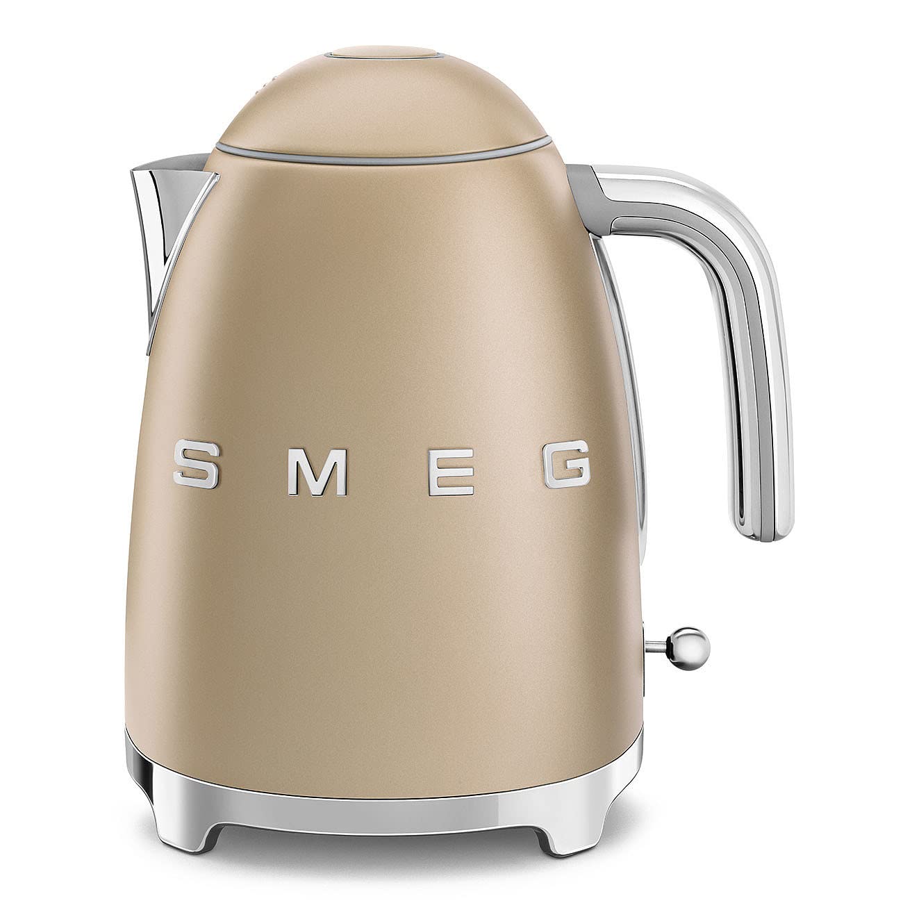 SMEG Hervidor de agua eléctrico estilo retro de los años 50, 7 tazas, con apagado automático, base extraíble e indicador de agua, KLF03CHMUS, Campagne mate