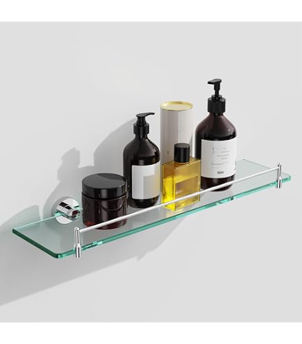 Grohe Essentials 40799001 Glass Shelf – 380mm (15" Functional) Starlight Chrome, Concealed Mounting, For Bathroom