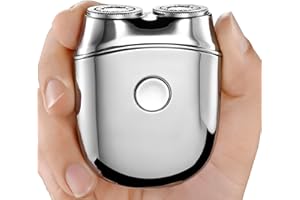 Mini Electric Shaver, Kongeeker M30 Pro Travel Shaver for Men with Zinc Alloy Body, Travel Lock, USB-C Rechargeable, UV. Compact Face Shaver for Men for Quick Touch-ups, Travel, or Daily Use. Silver