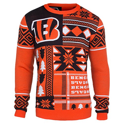 Klew Forever Collectibles Sweatshirt im Patchwork-Design, Pick Team, Unisex, Cincinnati Bengals, S