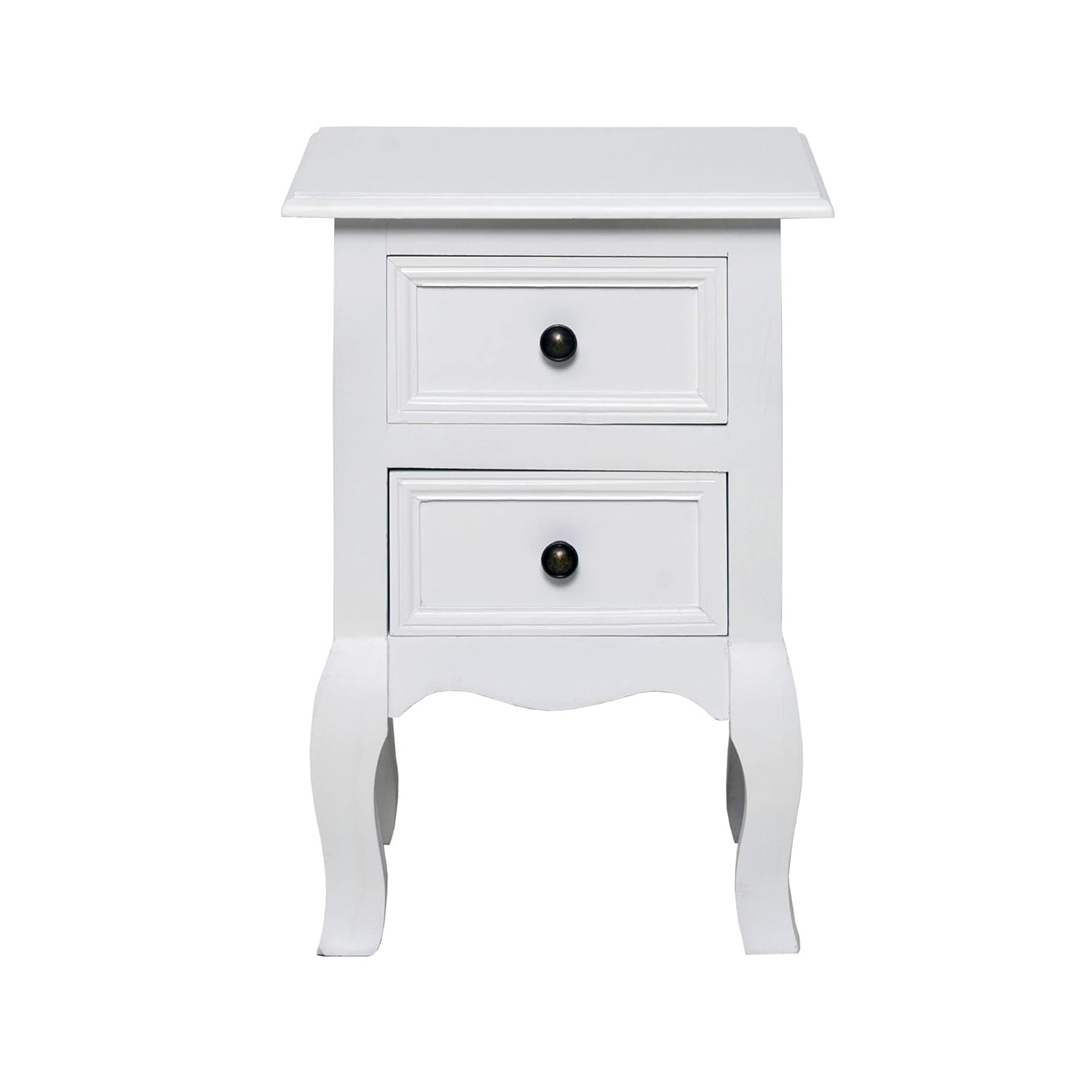Warmiehomy Storage Cabinets With 2 Drawers White Chic Freestanding Wooden Nightstand Lamp Bedside Table For Bedroom Living Room Furniture Home Kitchen Bedside Tables