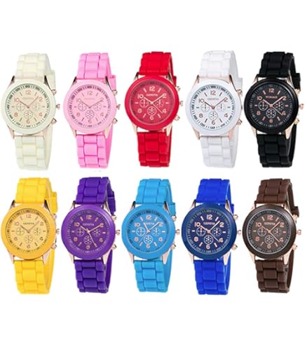 5 Pack Student Sports Watch Silicone Stopwatch Wristwatch Set Amazon.com: CdyBox 5 Pack Student Sports Watch with Silicone  main image 2