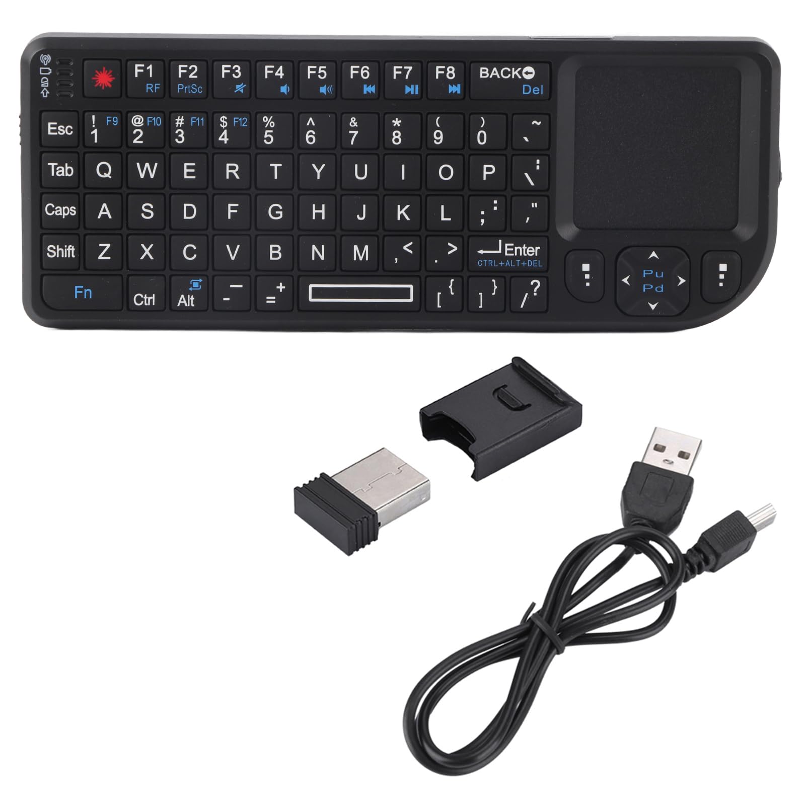 Socobeta Slim Wireless Keyboard Ultra Mini Touchpad Rechargeable Backlit Keyboard with Infrared Indicator, 2.4GHz Wireless Connection