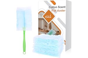 WLICH 30PCS Disposable Dusters Refills,180 Degree Dusters Disposable Duster Heads Blue Electrostatic Replacement Head for Home Office Blinds Ceiling Fans Furniture Multi-Surface Dusting