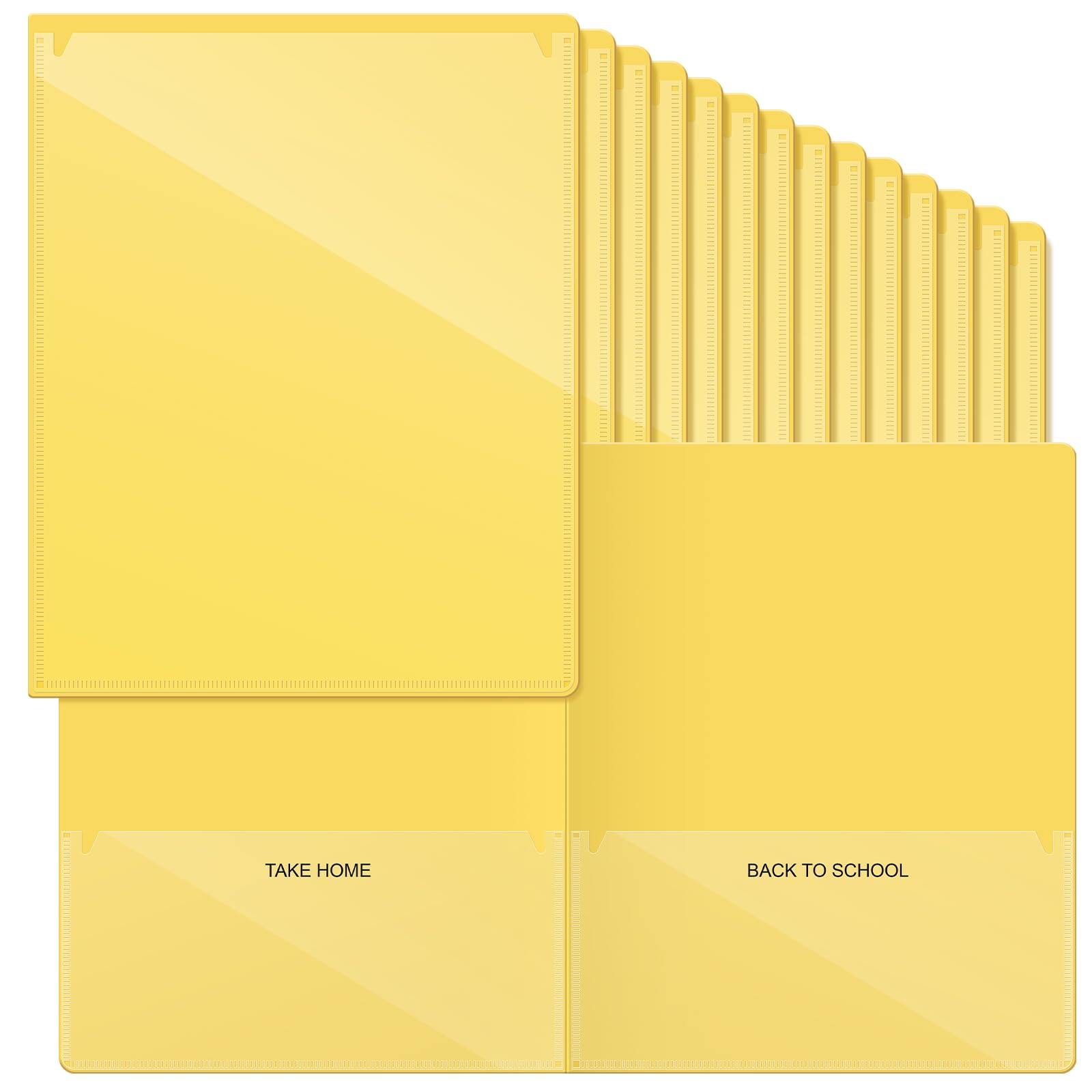 Photo 1 of Henoyso 48 Pcs Folders Take Home Heavy Duty 2 Pocket Homework Folder for Students Parent Teacher Communication,11.8 x 9.45 Inch(Yellow)