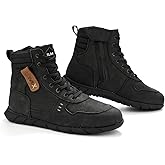 ILM Motorcycle Leather Shoes for Men Waterproof Anti-Slip with Ankle Support Model UB305