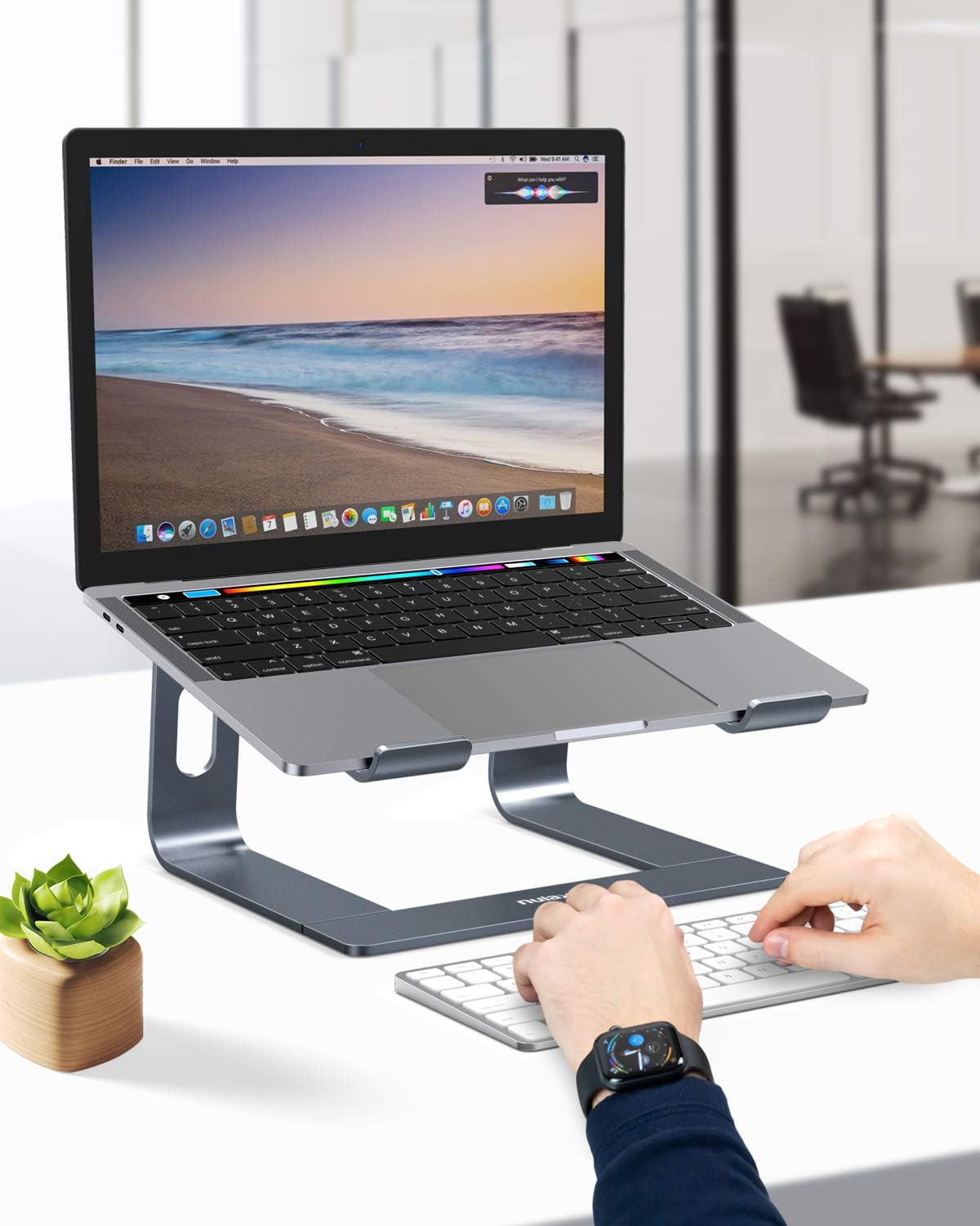 Nulaxy Laptop Stand, Ergonomic Aluminum Laptop Mount Computer Stand, Detachable Laptop Riser Notebook Holder Stand Compatible with MacBook Air Pro, Dell XPS, Lenovo More 10-15.6" Laptops - Space Gray: Computers & Accessories