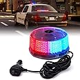 Xprite Red&Blue 240LED Rotating Beacon Light w/Magnetic Base，Safety Warning Police Flashing Lights for Law Enforcement Vehicles Forklift Patrol Security Trucks Cruiser UTV ATV Snowplow Volunteer