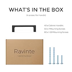 Ravinte 40 Pack 3-1/2 inch Hole Centers Matte Black