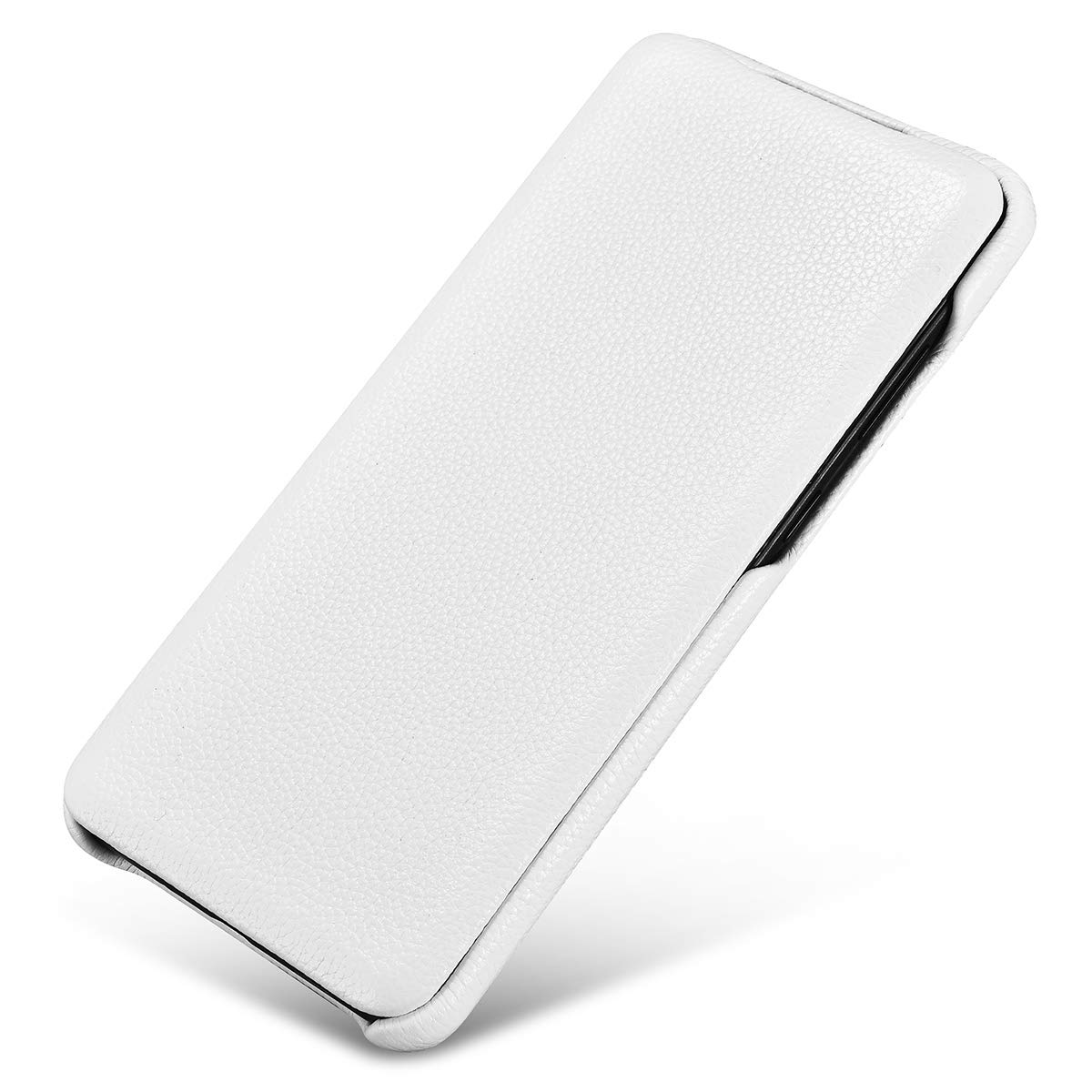 Mobiskin case compatible with Samsung Galaxy S20 / SM-G980, 6.2 inch display, cover with genuine leather surface, foldable book-type protective case, ultra-slim folio, thin wallet, white