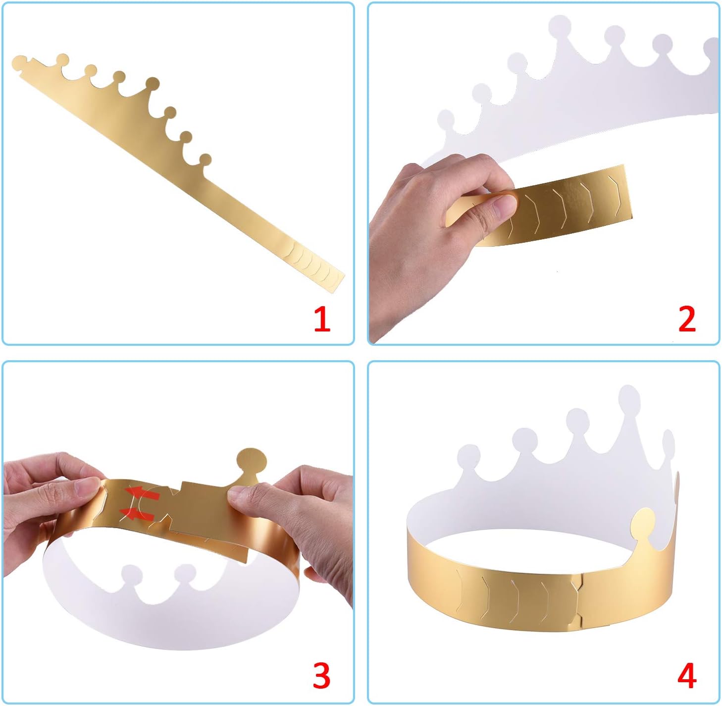 SIQUK 27 Pieces Golden Paper Crown Party Gold Crowns Hats King Crowns ...